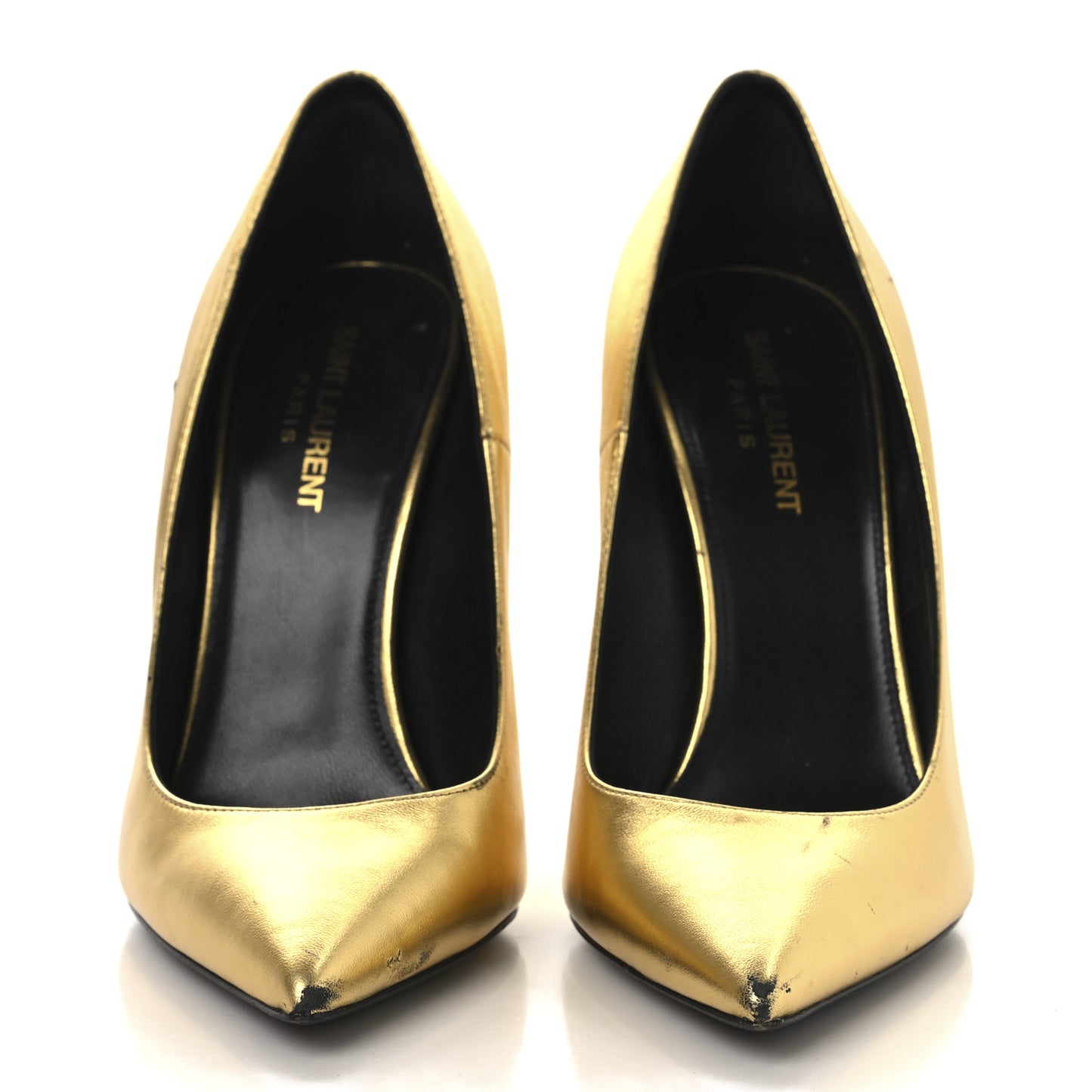 Metallic Calfskin Opyum 100 Pumps 39 Gold