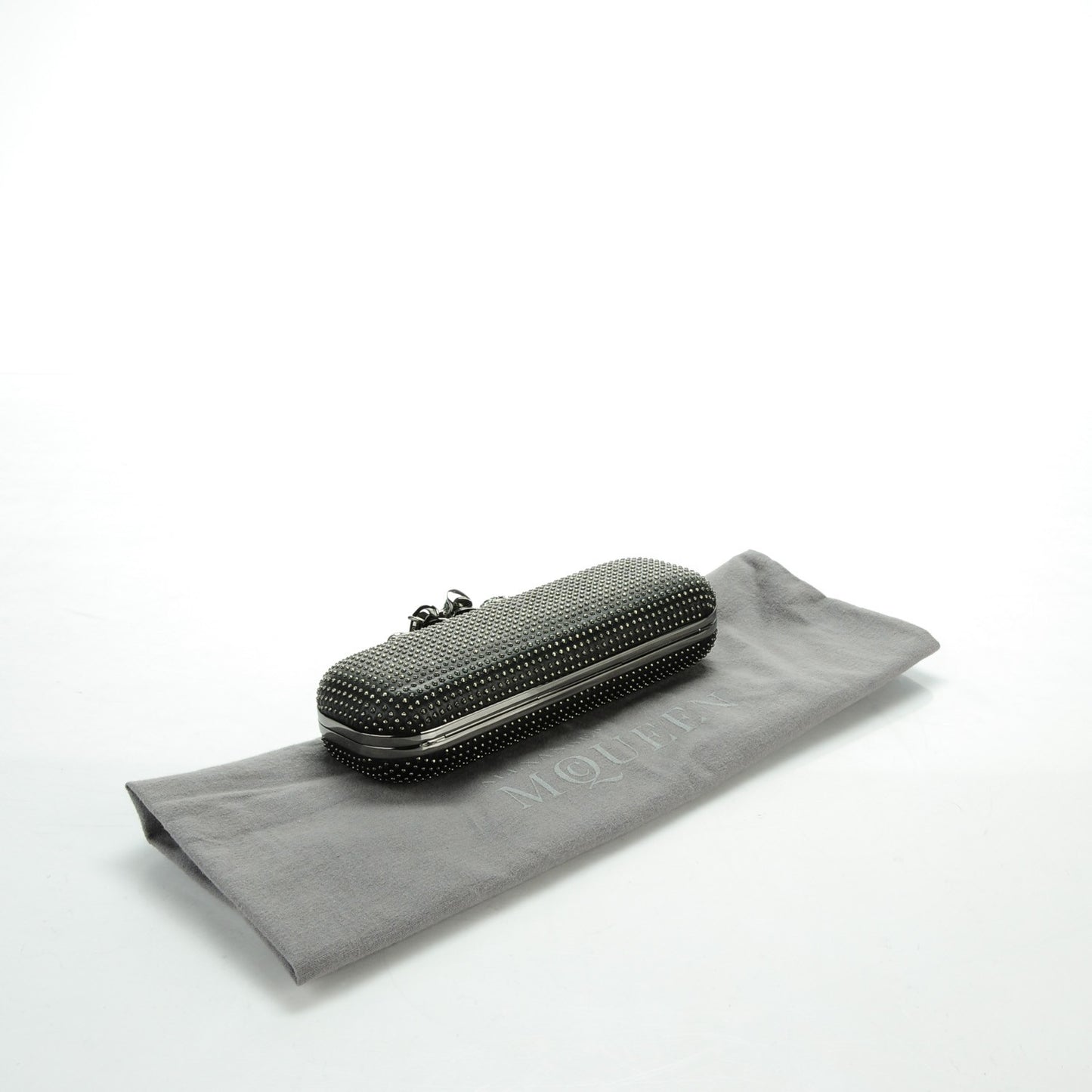Studded Knucklebox Clutch Black
