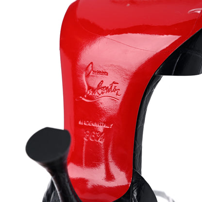 Christian Louboutin Calfskin Crocodile Embossed New Trezuma Sandals 36.5 Black 6 of 11