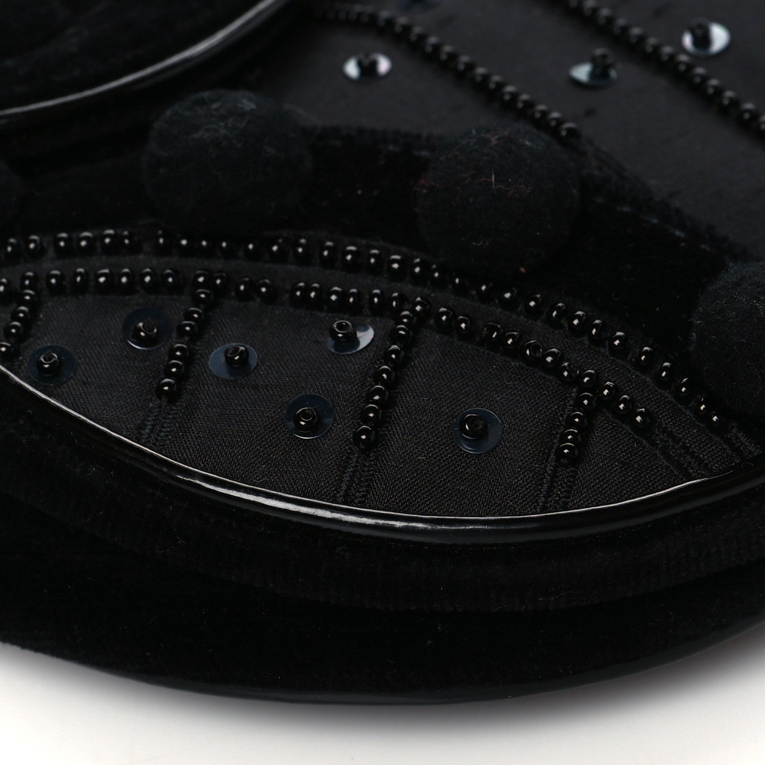 Christian Dior Velvet Nylon Pom Pom Saddle Bag Black 8 of 9