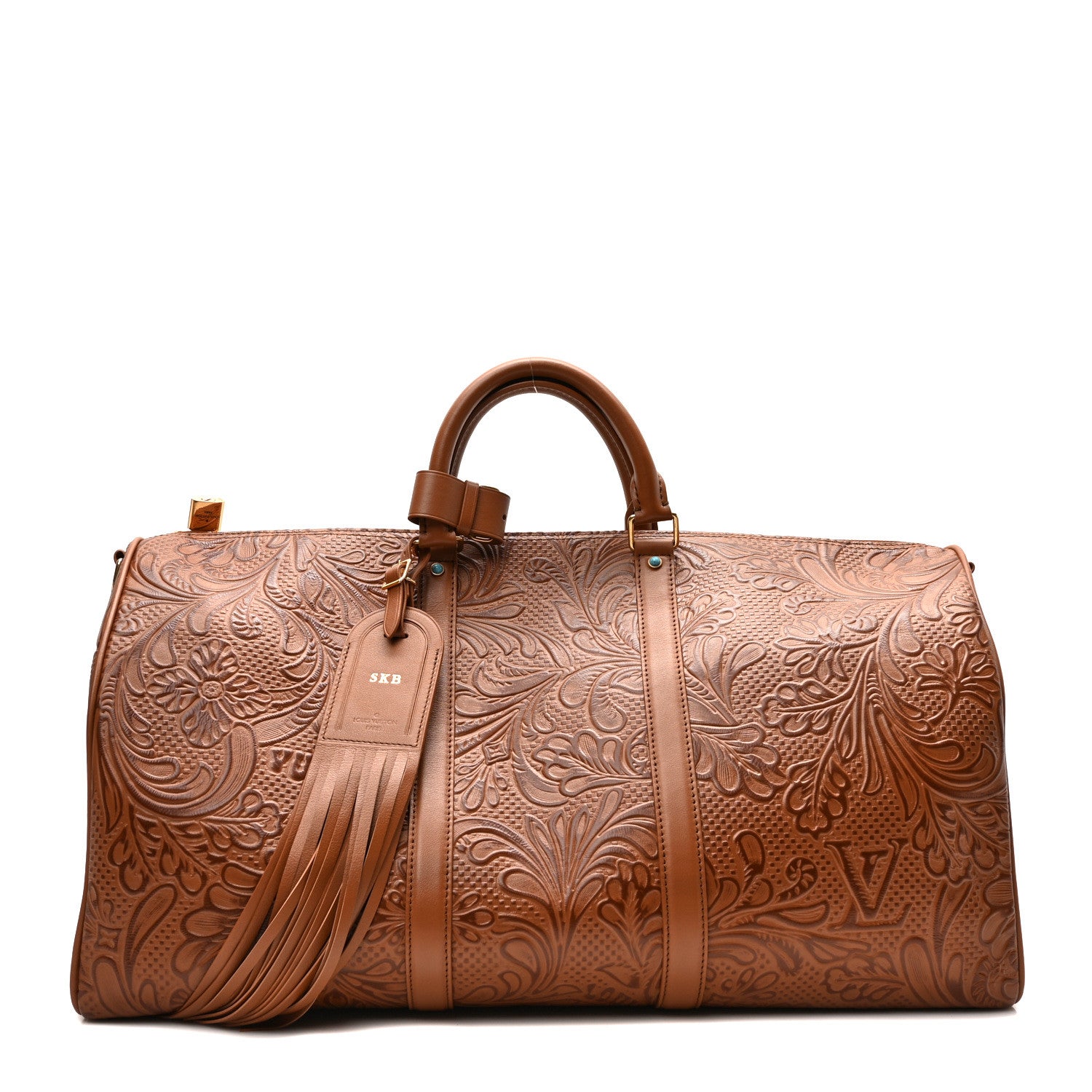Louis Vuitton Supple Calfskin Embossed Virginia Cowboy Bandouliere 50 Brown 1 of 9