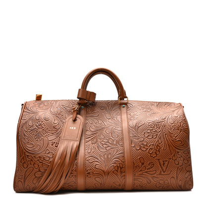 Louis Vuitton Supple Calfskin Embossed Virginia Cowboy Bandouliere 50 Brown 1 of 9