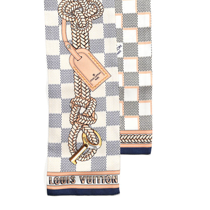 Louis Vuitton Silk Damier Azur Infinity Bandeau Azure Blue 2 of 3