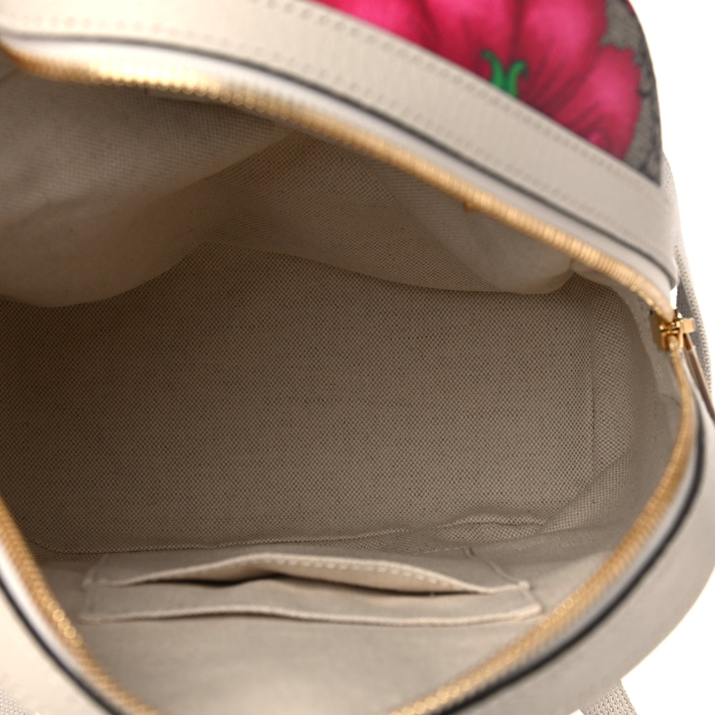 GG Supreme Monogram Flora Web Small Ophidia Day Backpack White