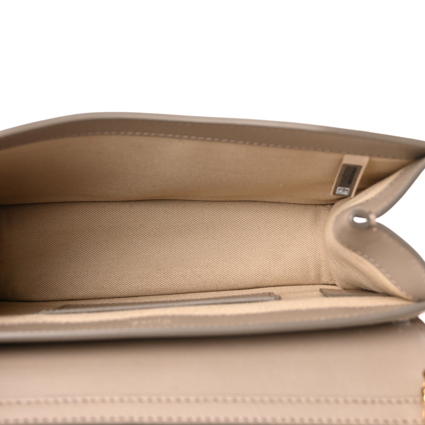 Calfskin Suede C Clutch With Chain Motty Grey