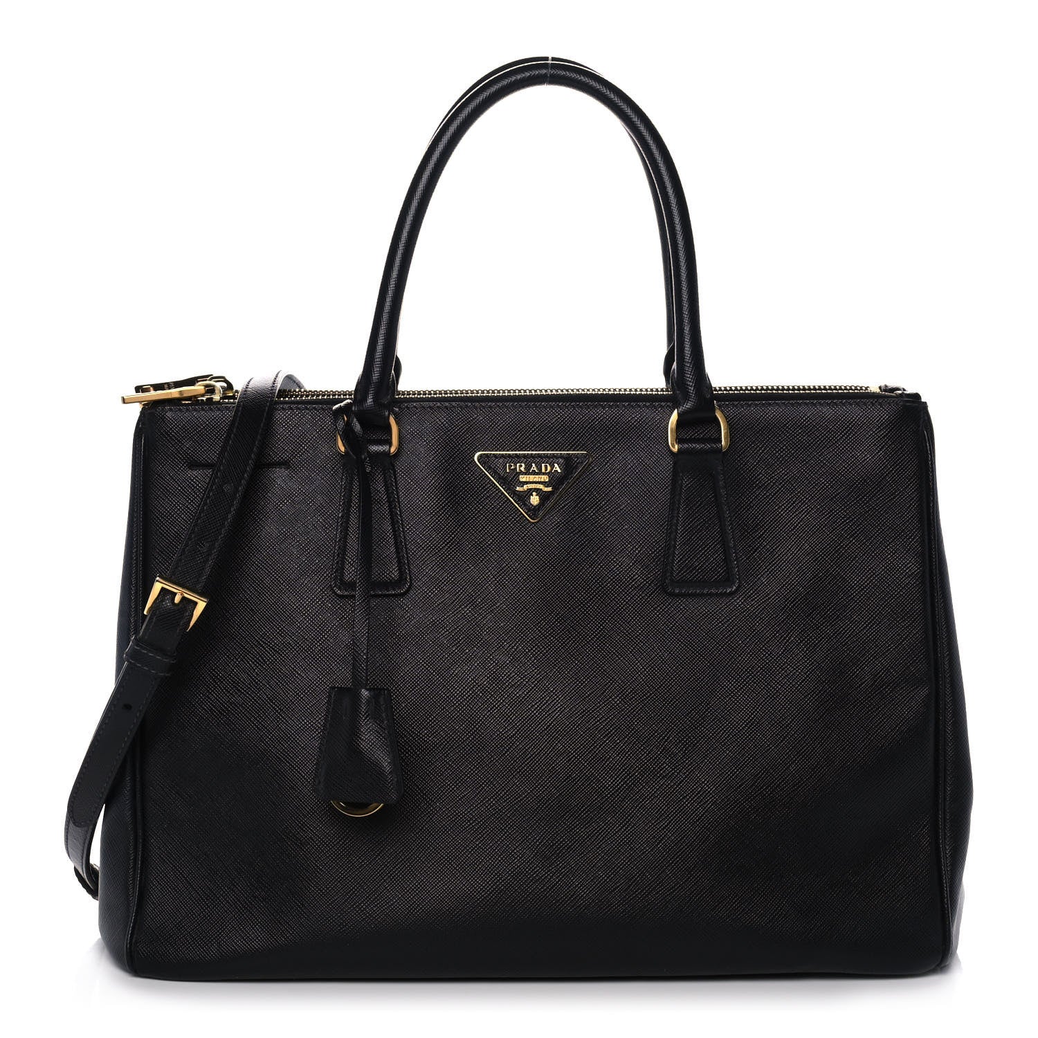 Prada Saffiano Medium Galleria Double Zip Tote Black 1 of 11
