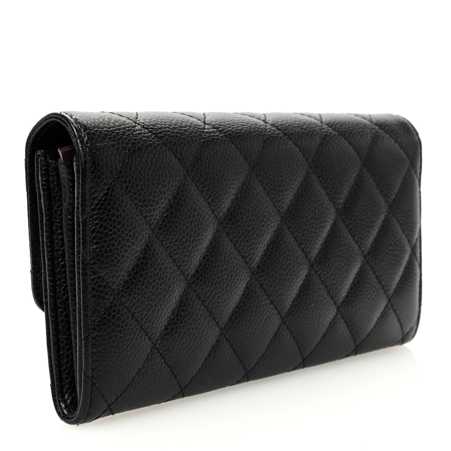 Chanel Caviar Quilted Large Gusset Flap Wallet Black 3 of 7