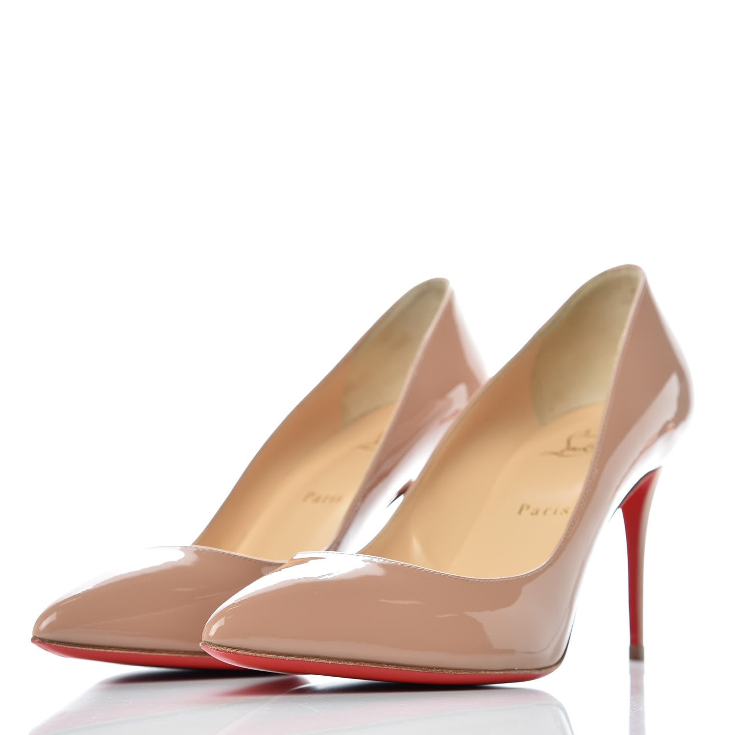Christian Louboutin Patent Pigalle Follies 85 Pumps 40.5 Nude 3 of 12