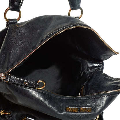 Miu Miu Vitello Lux Large Bow Bag Nero Black 6 of 9