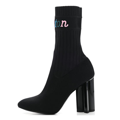 Louis Vuitton Stretch Fabric New Wave Silhouette Ankle Boots 37 Black 1 of 7