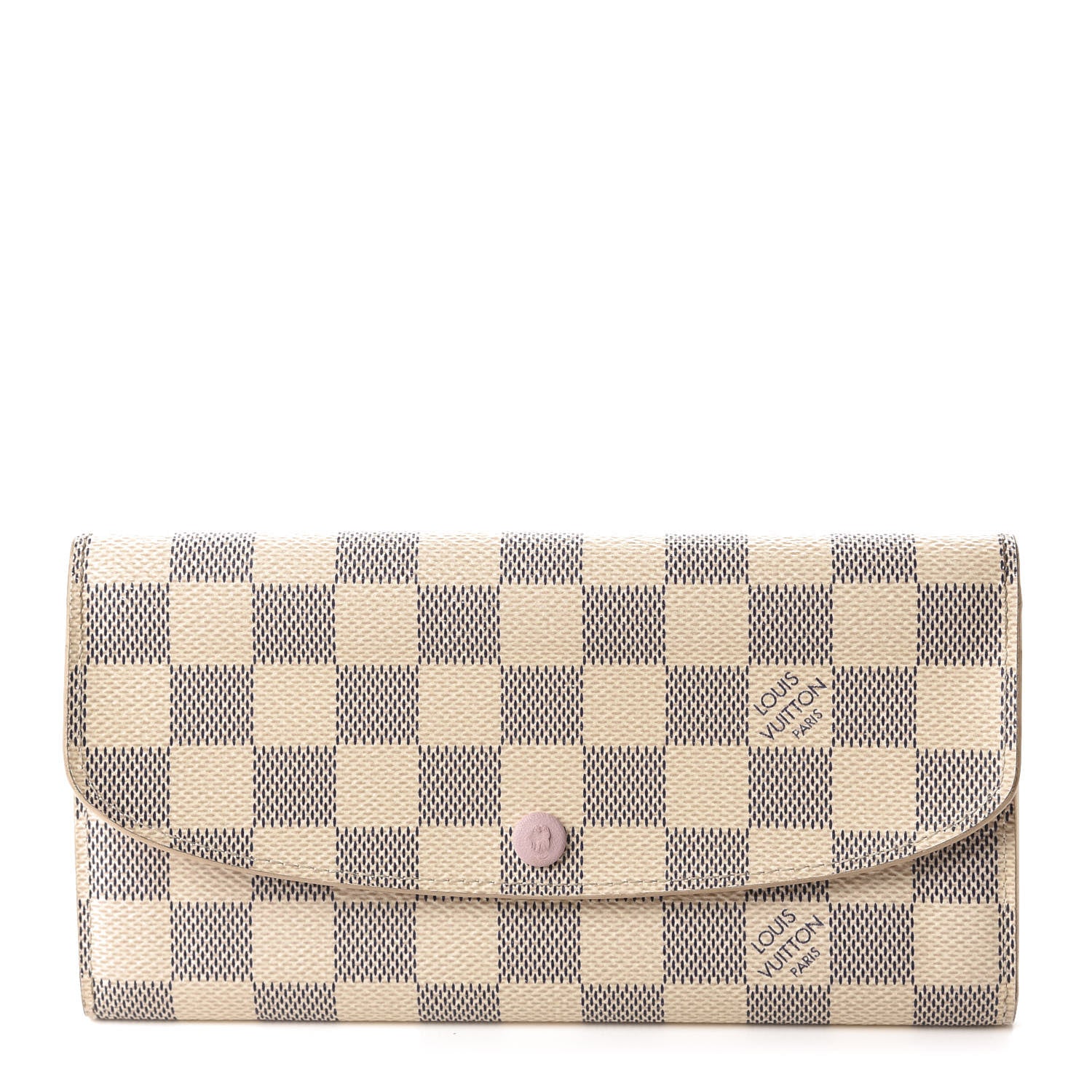 Louis Vuitton Damier Azur Emilie Wallet Rose Ballerine 1 of 6