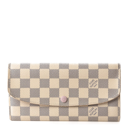 Louis Vuitton Damier Azur Emilie Wallet Rose Ballerine 1 of 6