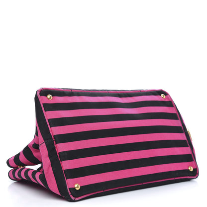 Prada Canapa Striped Tote Fuxia 4 of 15