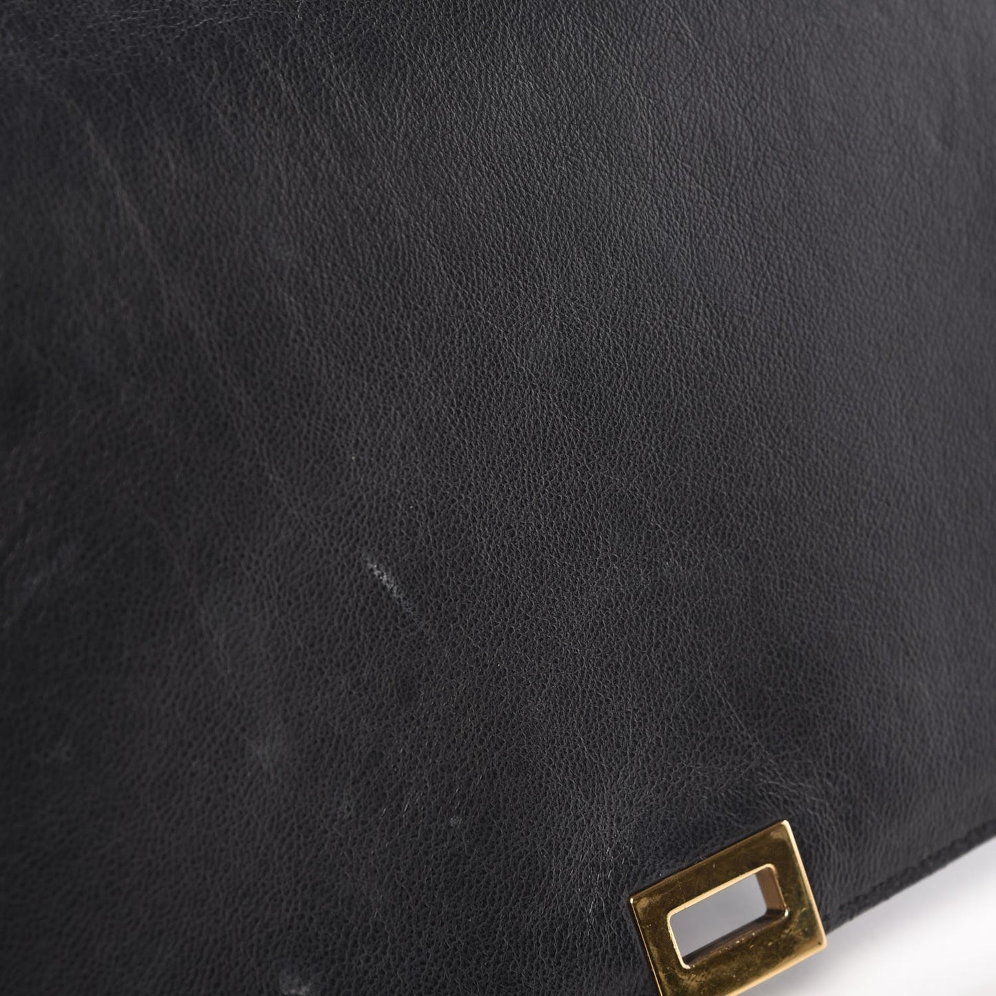 Crocodile Embossed Calfskin Suede Medium Trapeze Black