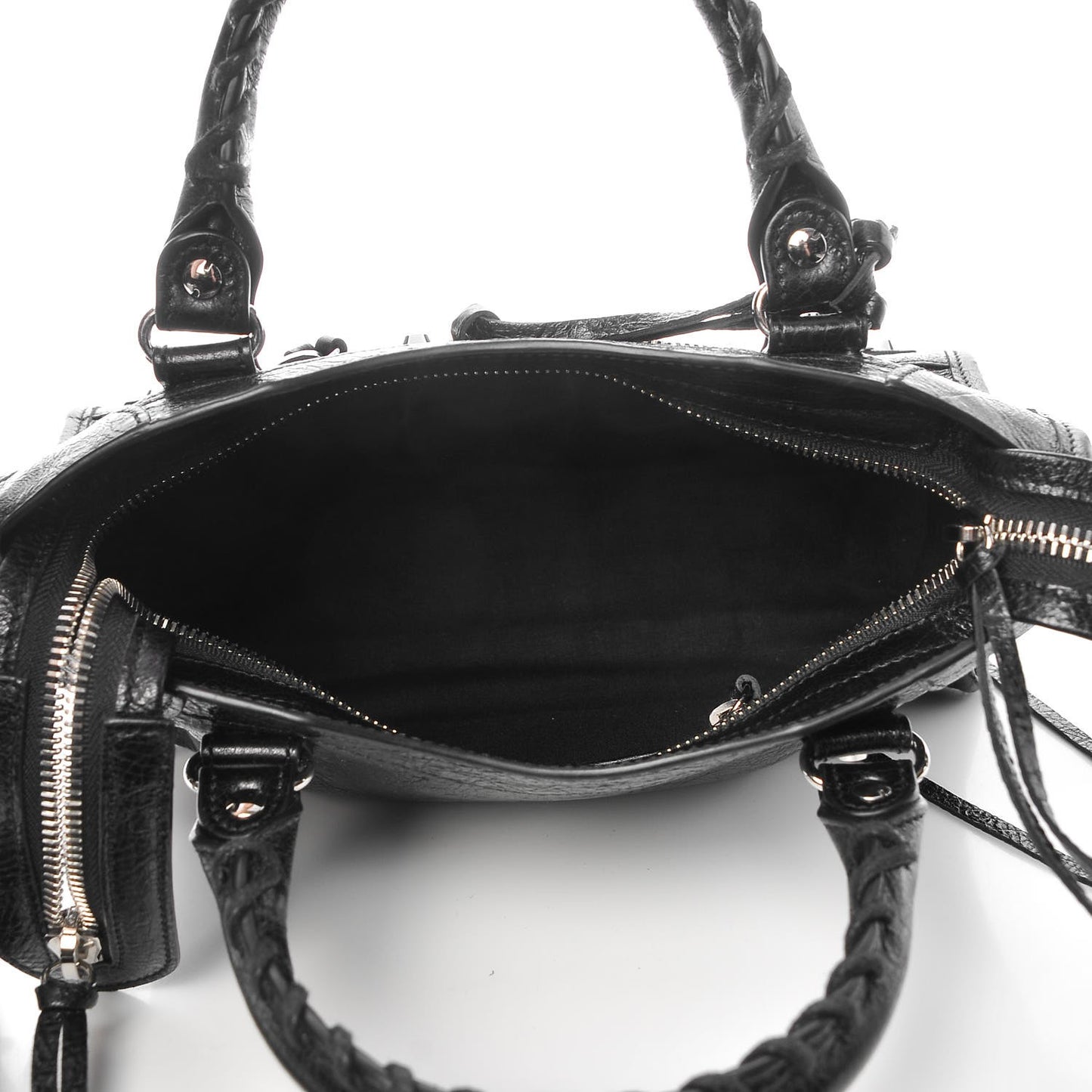 Agneau Classic Silver Hardware Mini City Black