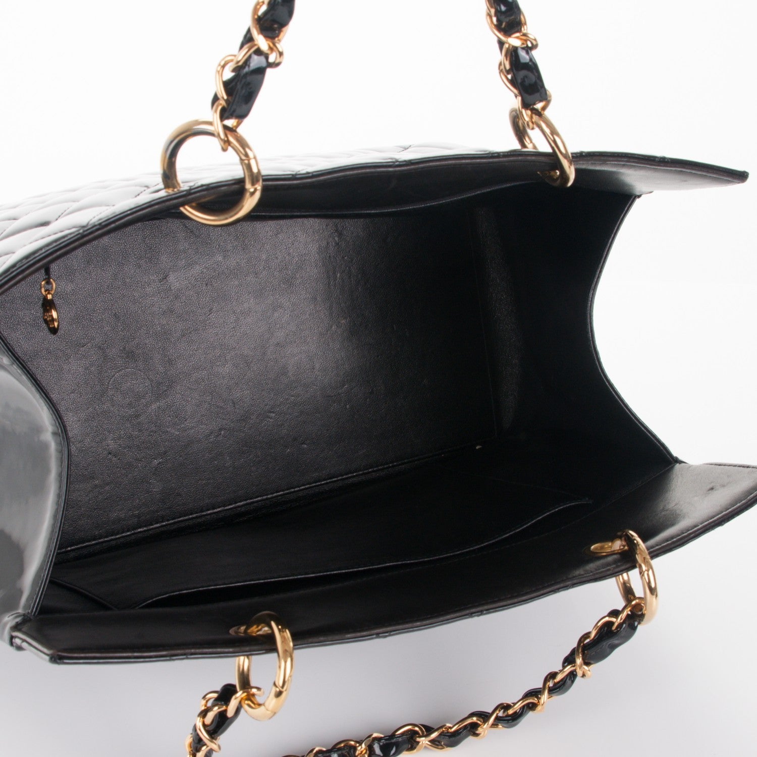 Chanel Patent Grand Shopping Tote GST Black 5 of 8