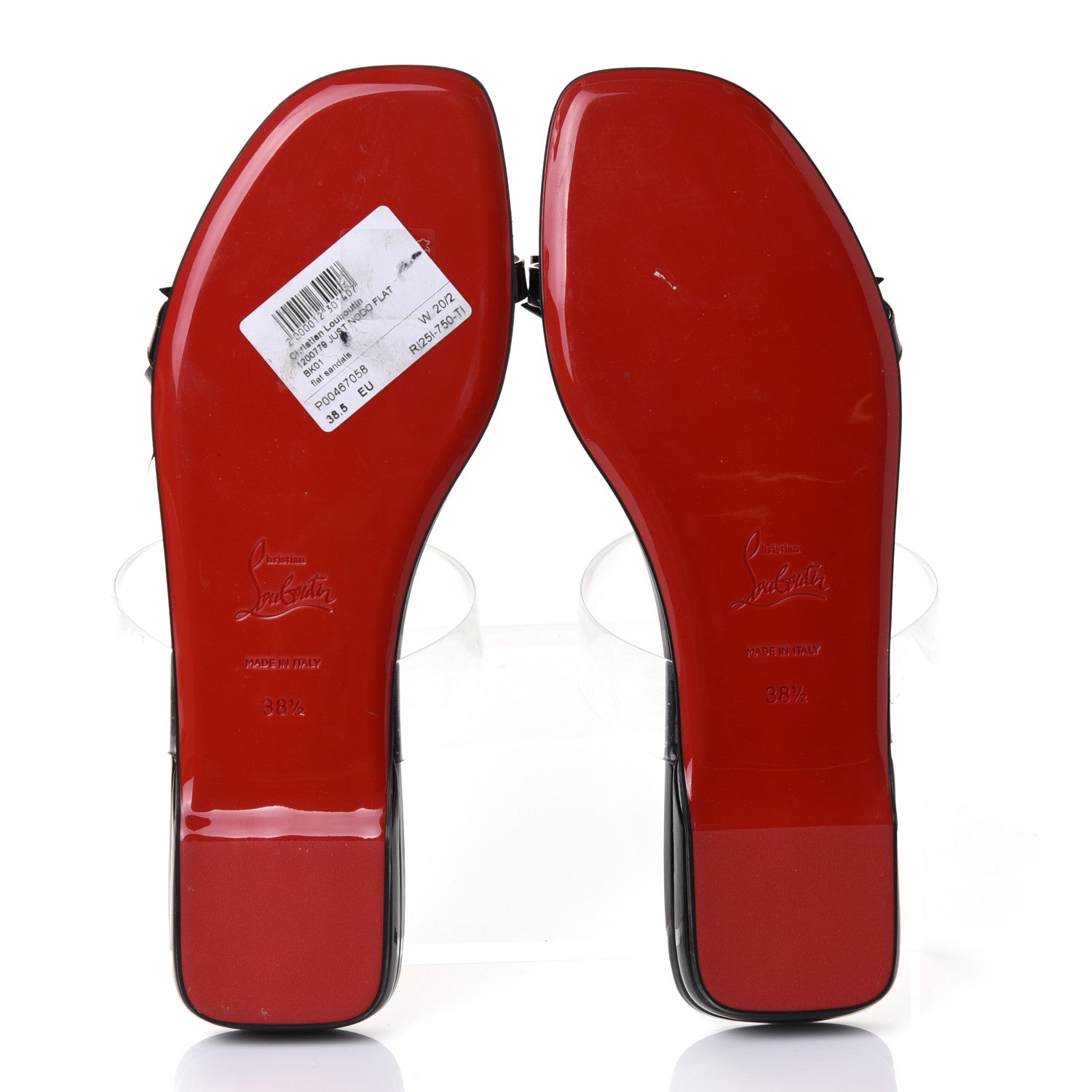 Christian Louboutin Patent PVC Just Nodo Flat 38.5 Black 6 of 9