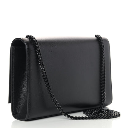 Saint Laurent Grain De Poudre Medium Classic Monogram Kate Satchel Black 3 of 8