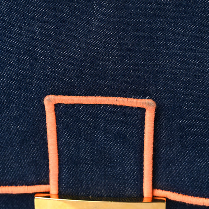 Fendi Denim Large Baguette Blue Arancio Fluo 10 of 16
