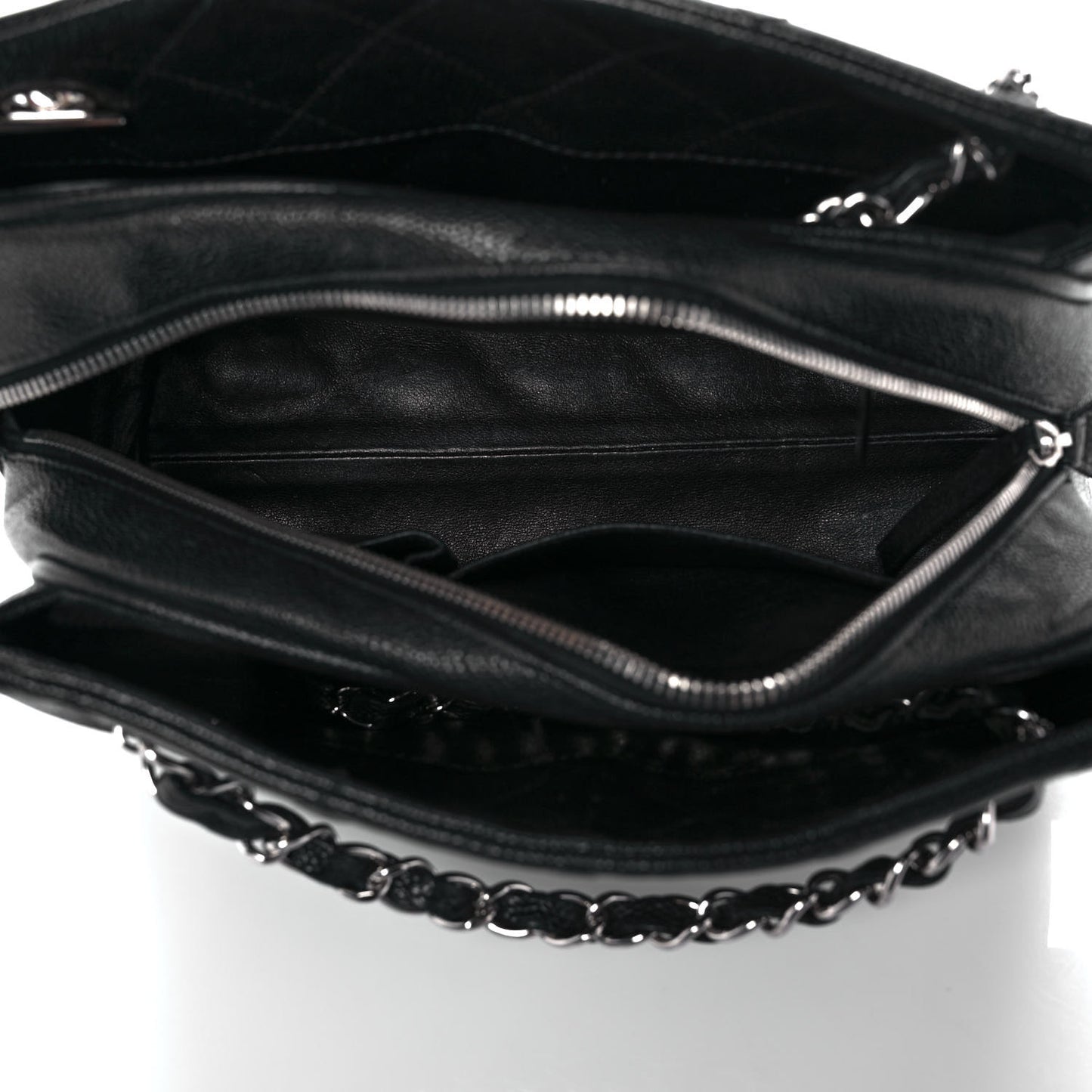 Caviar Quilted Tote Black