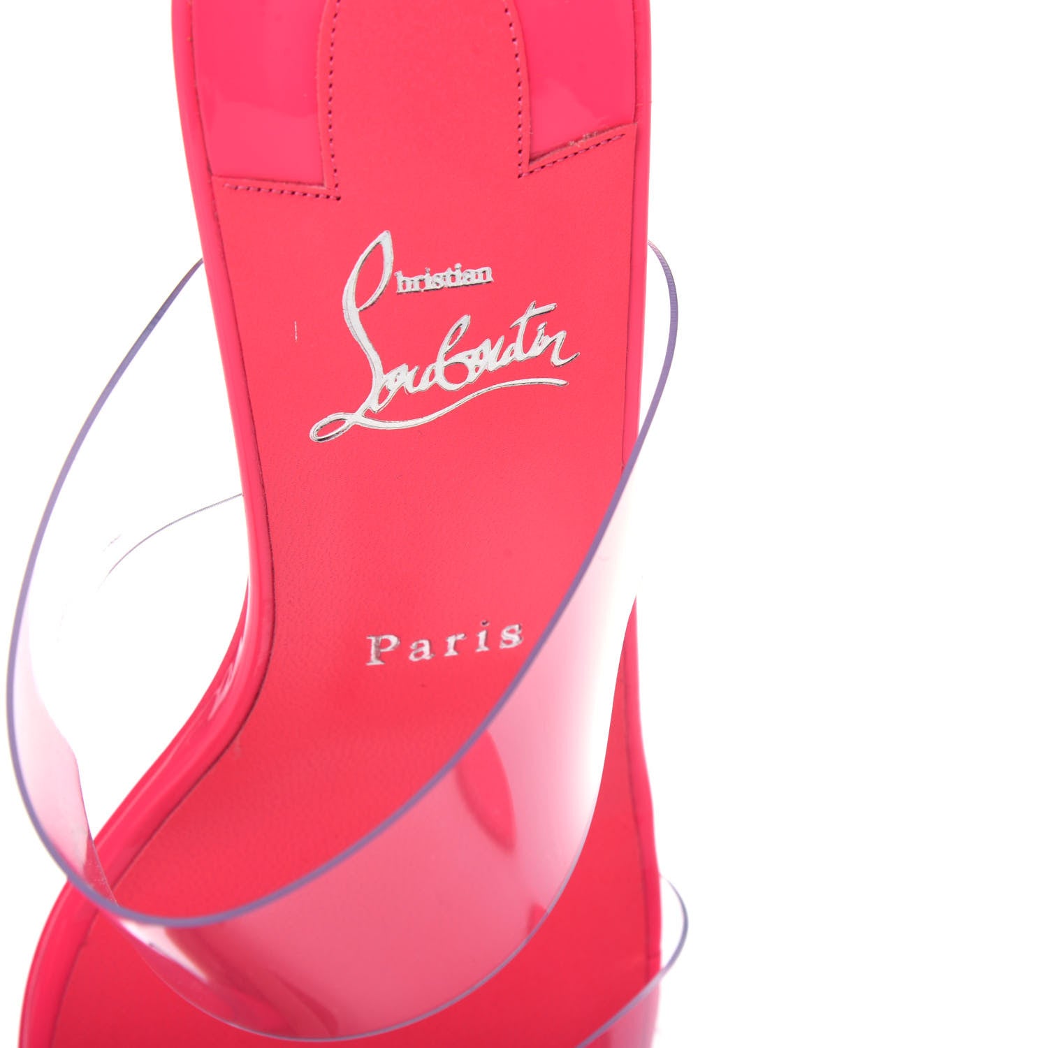 Christian Louboutin Patent PVC Just Nothing 85 Slide Sandals 40 Magnifique 8 of 10