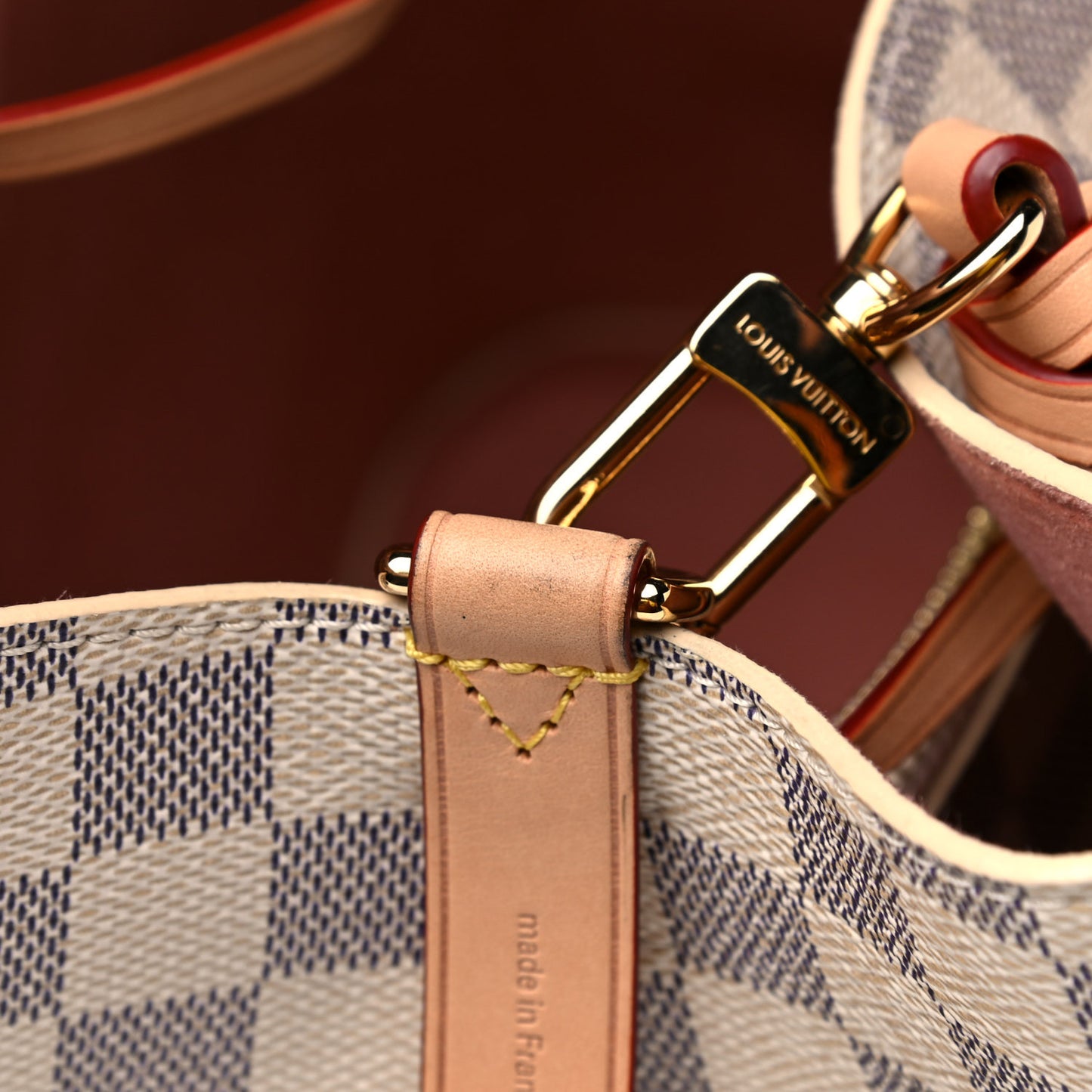 Damier Azur Braided Neonoe MM Peach Cream