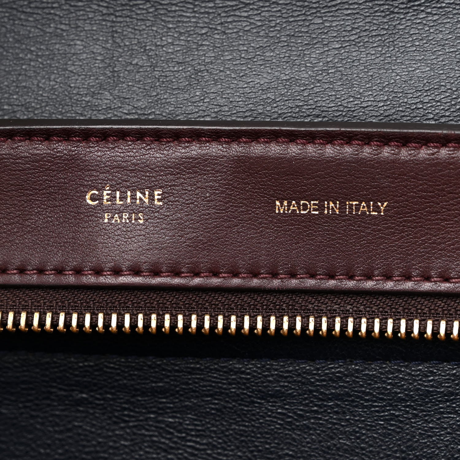 Celine Calfskin Suede Tri-Color Medium Trapeze Burgundy 6 of 10