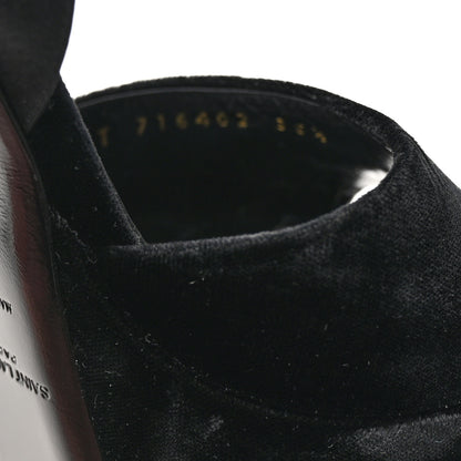 Saint Laurent Velvet Jodie Platform Sandals 36.5 Black 9 of 9