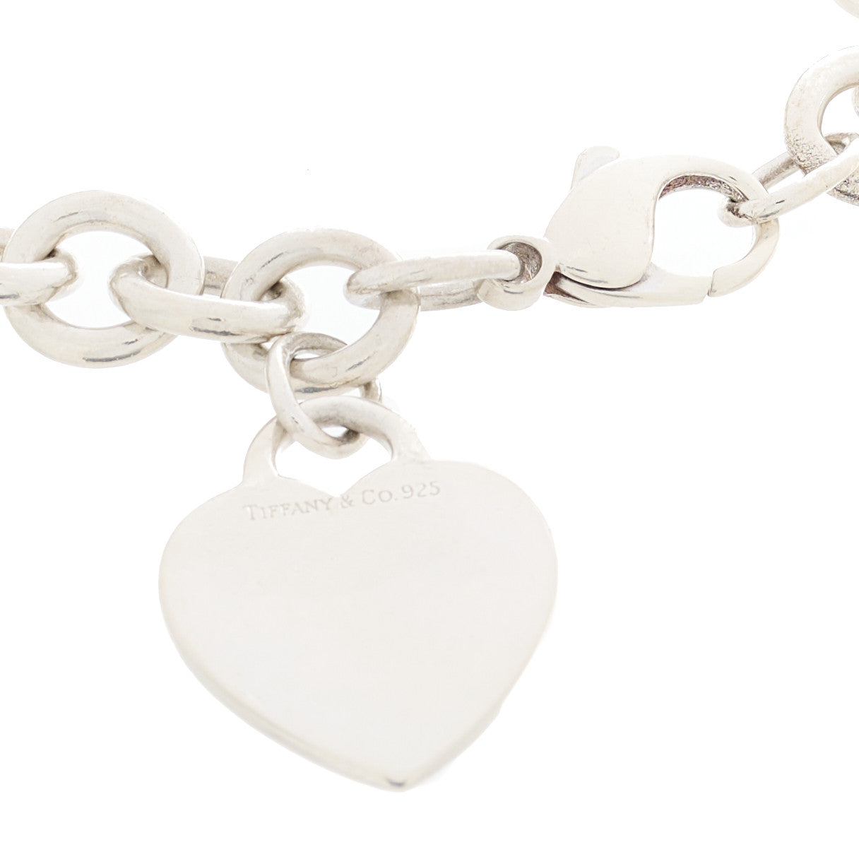 Sterling Silver Heart Tag Charm Bracelet