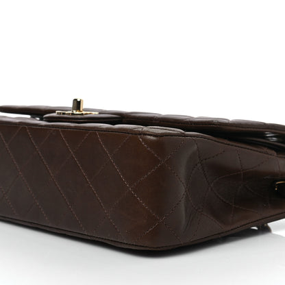 Chanel Lambskin Quilted Medium Double Flap Dark Brown 8 of 9
