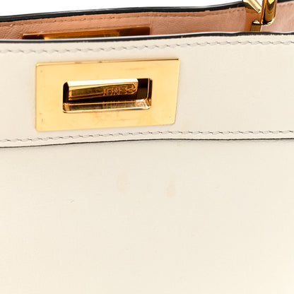 Fendi Vitello Seta Nappa Bi-Color Small Peekaboo I SEE U Satchel White Ice Light Rose Tortora 13 of 13