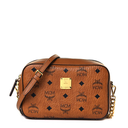 MCM Visetos Camera Crossbody Bag Cognac 1 of 9