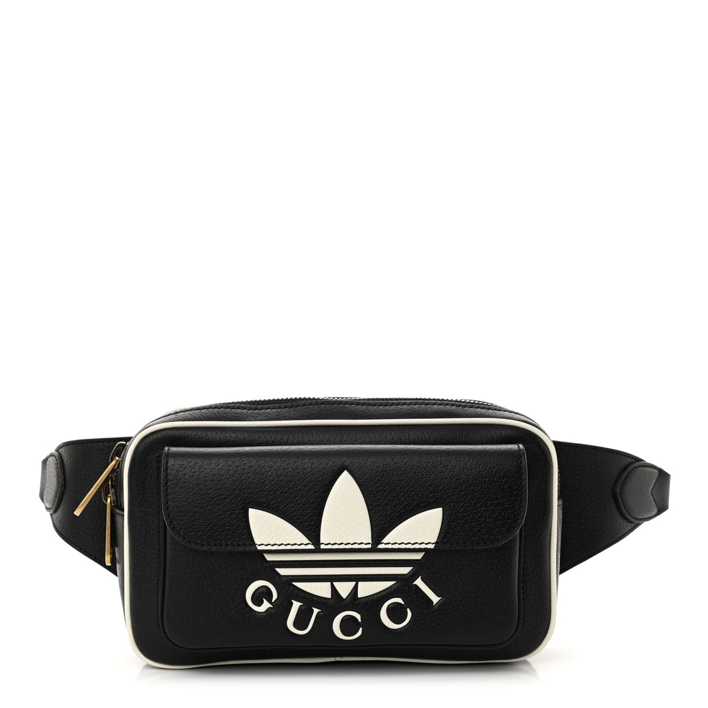 X ADIDAS Textured Dollar Calfskin Belt Bag Black