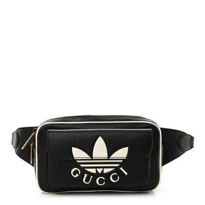 Gucci X ADIDAS Textured Dollar Calfskin Belt Bag Black 1 of 12
