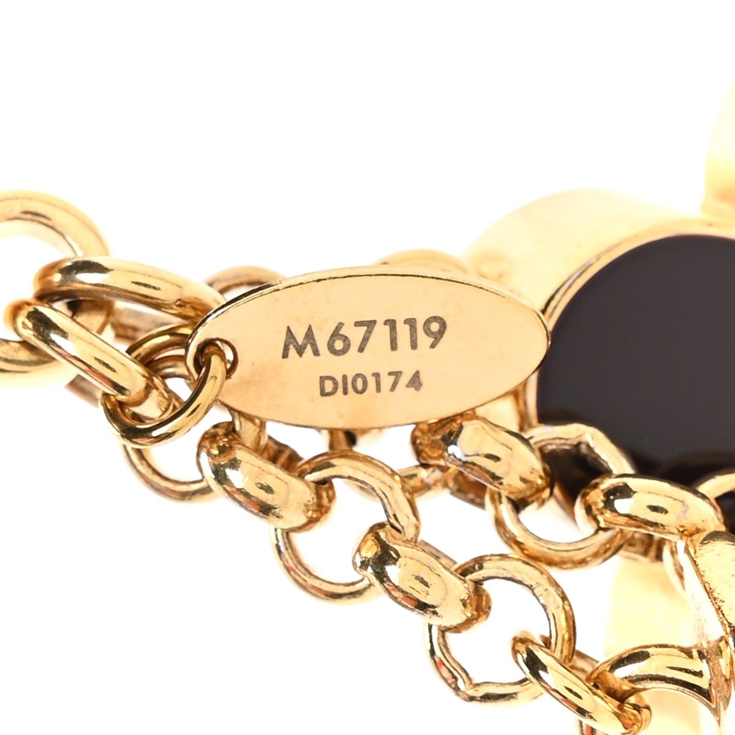 Metal Enamel Fleur De Monogram Bag Charm Dore