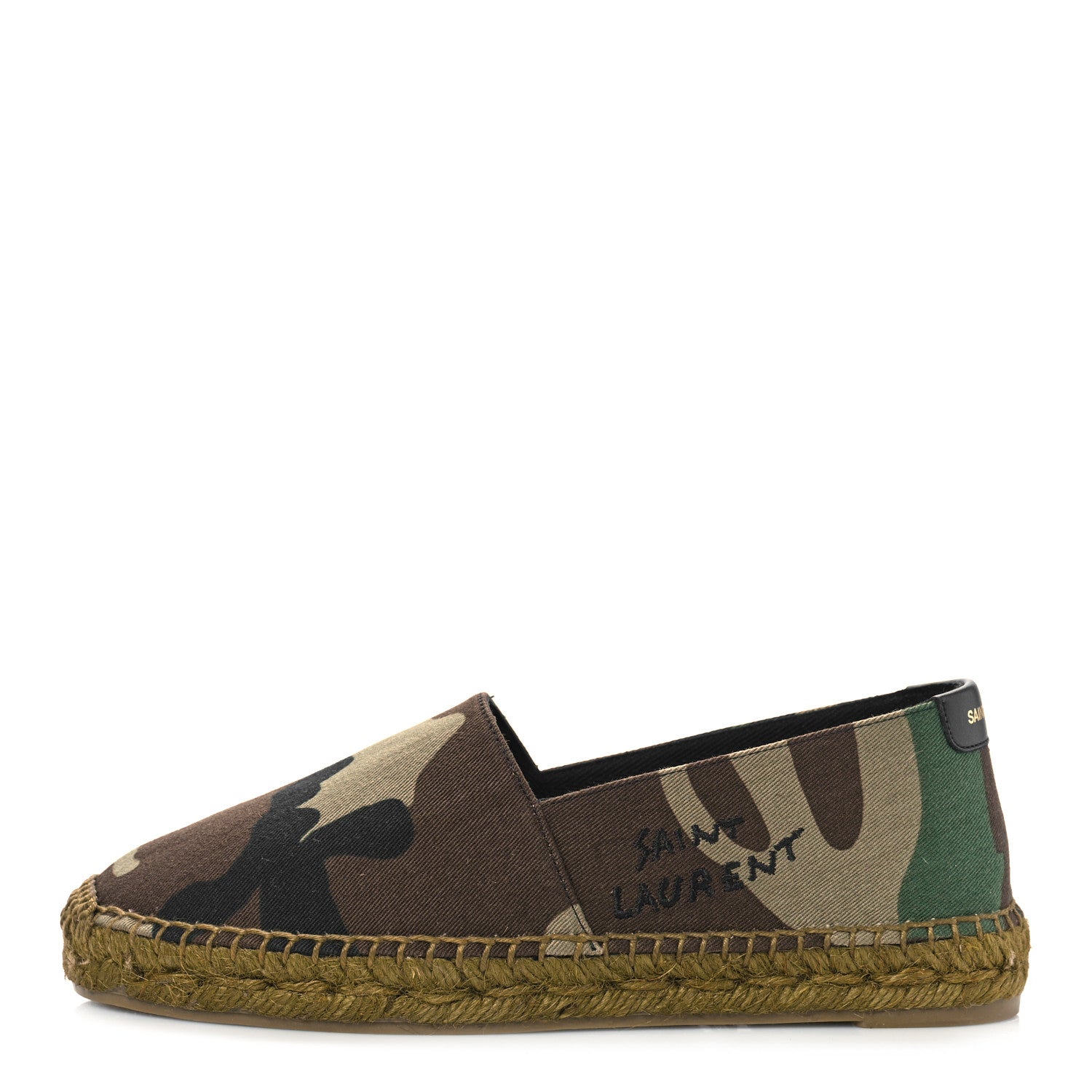 Saint Laurent Canvas Camouflage Espadrilles 35.5 Kaki Black 1 of 9