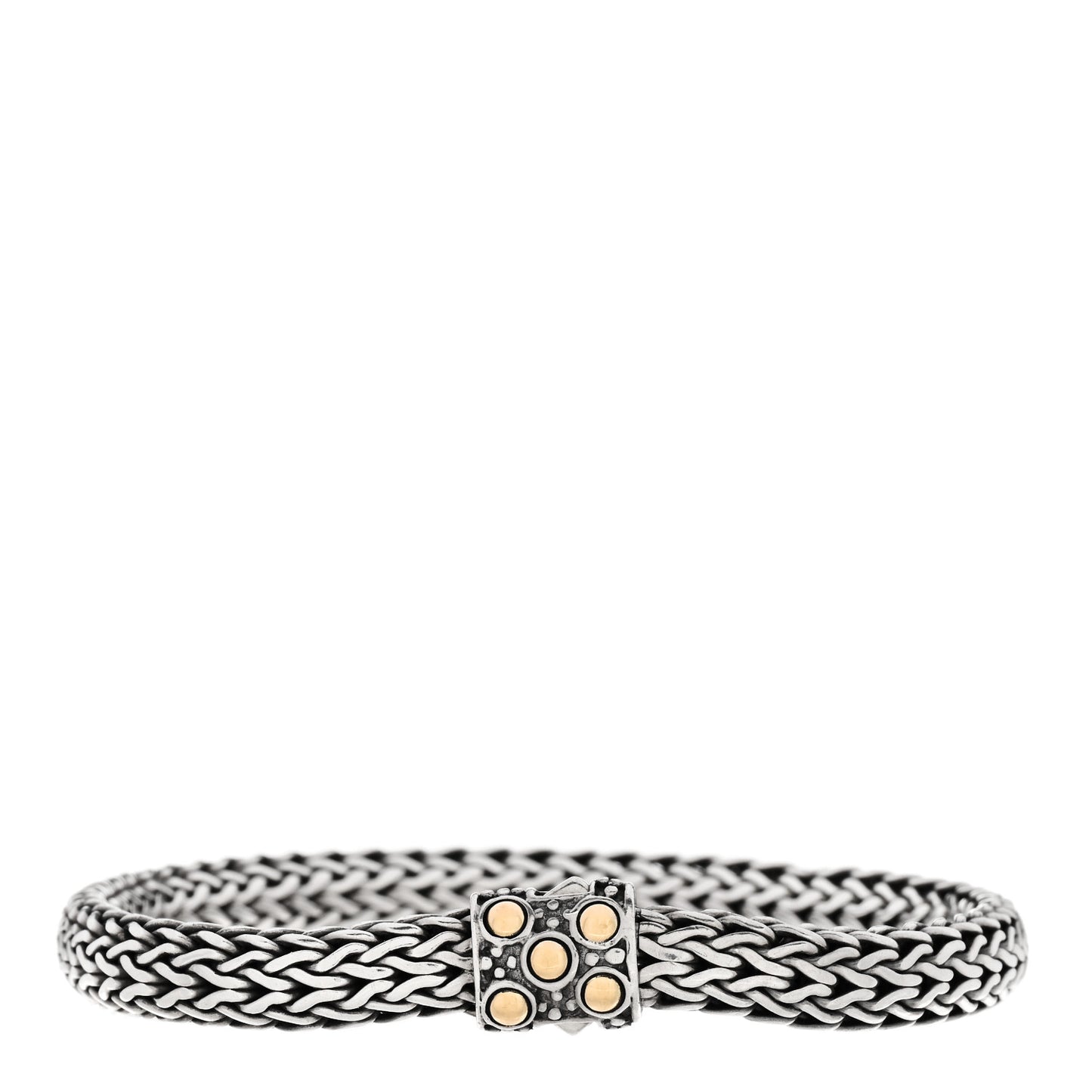 Sterling Silver 18K Yellow Gold 6.5mm Jaisalmer Classic Chain Dot Bracelet