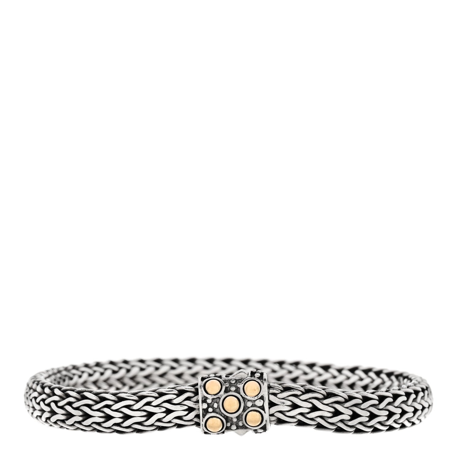 John Hardy Sterling Silver 18K Yellow Gold 6.5mm Jaisalmer Classic Chain Dot Bracelet 1 of 5