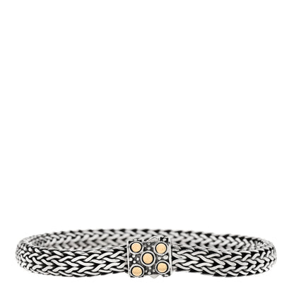 John Hardy Sterling Silver 18K Yellow Gold 6.5mm Jaisalmer Classic Chain Dot Bracelet 1 of 5