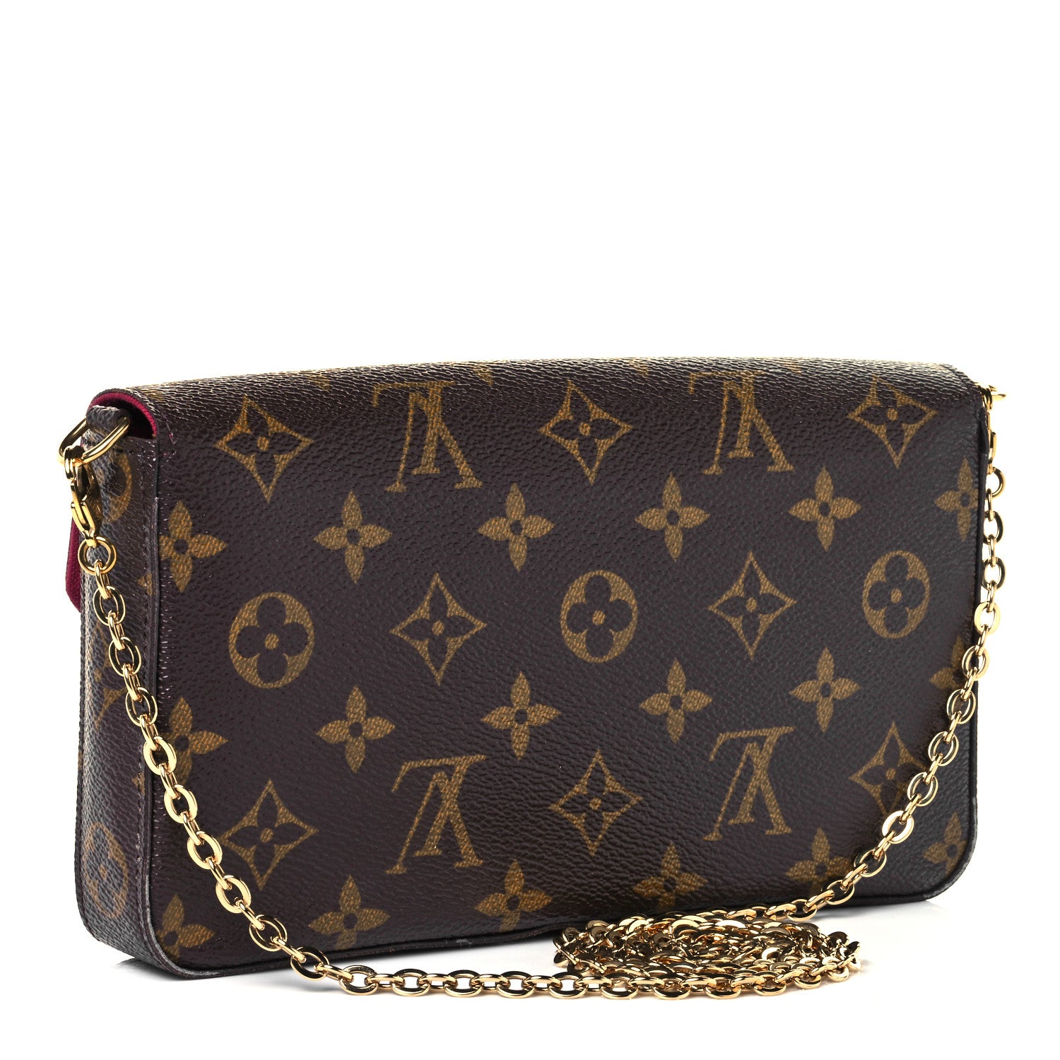 Louis Vuitton Monogram Pochette Felicie Chain Wallet Fuchsia 4 of 10