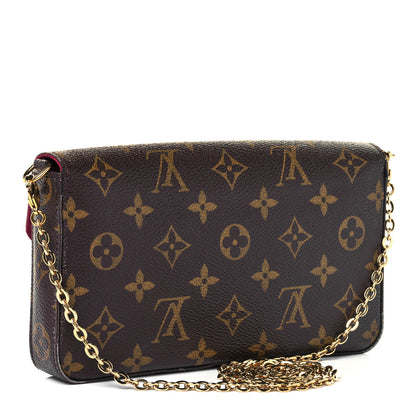 Louis Vuitton Monogram Pochette Felicie Chain Wallet Fuchsia 4 of 10