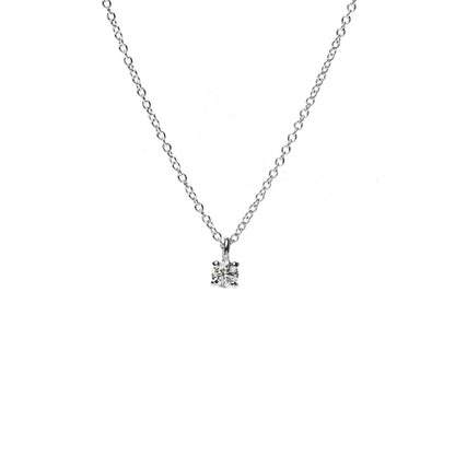 Tiffany Platinum Diamond .12ct Solitaire Pendant Necklace 4 of 6