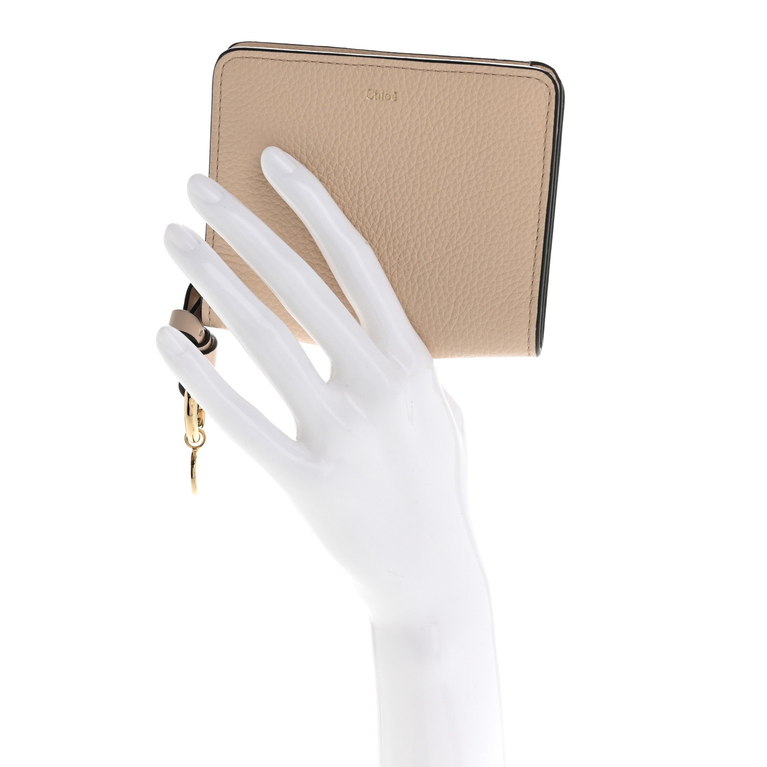 Chloe Grained Calfskin Alphabet Compact Wallet Nude 2 of 12