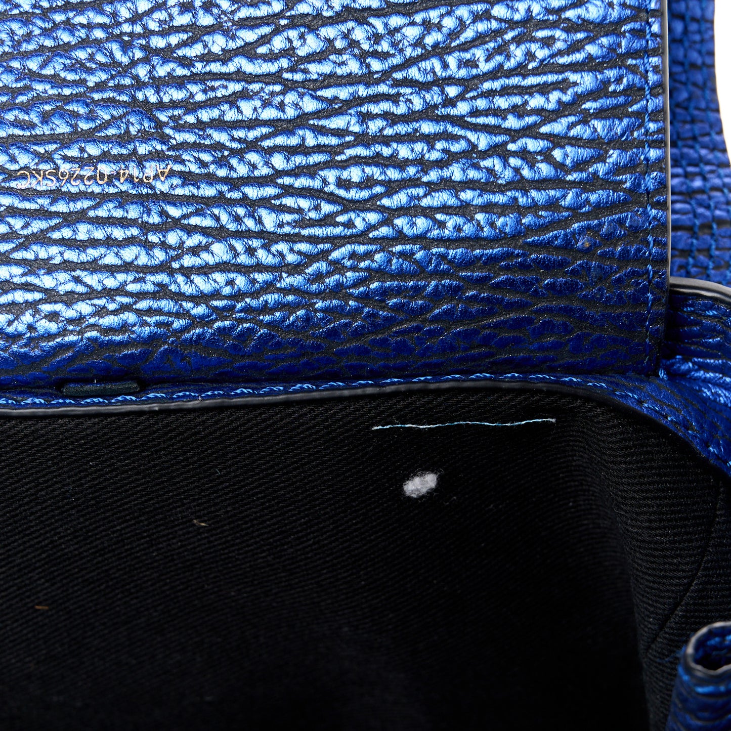 Metallic Textured Calfskin Mini Pashli Satchel Electric Blue