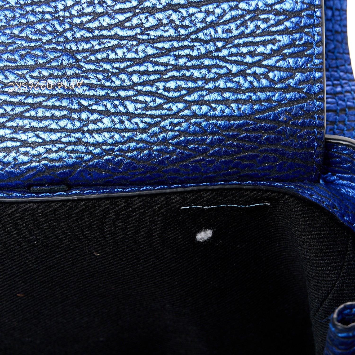 3.1 Phillip Lim Metallic Textured Calfskin Mini Pashli Satchel Electric Blue 13 of 14