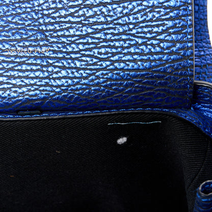 3.1 Phillip Lim Metallic Textured Calfskin Mini Pashli Satchel Electric Blue 13 of 14