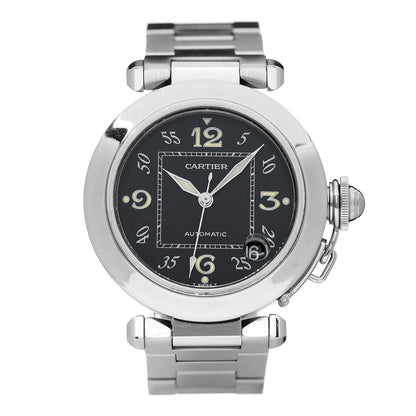 Cartier Stainless Steel 35mm Pasha C Automatic Watch Black 1 of 7