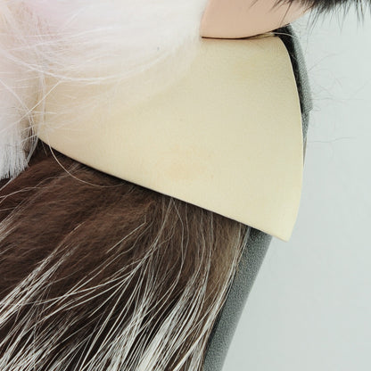 Fendi Fox Mink Goat Fur Nappa Karlito Bag Charm Black White Rosa 8 of 8