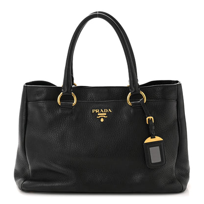 Prada Vitello Daino Tote Black 1 of 10