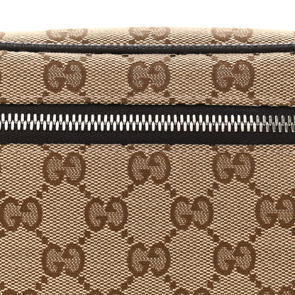 Gucci Monogram Dollar Calfskin Waist Pouch Beige Ebony Testa di Moro Marrone Scuro 10 of 12